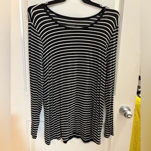 Torrid Monochrome Striped Long Sleeve Tee